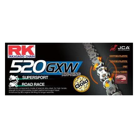 58GB520GXW.004 metre de Chaîne RK XW'Ring Ultra Renforcée Dorée GB520GXW Chaine RK Racing Chaine 