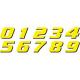 PR09.065-1 Déco moto NUMERO 1 DE COULEUR Jaune Format : 115mm OneDesign Stickers