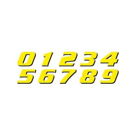 PR09.065-8 Déco moto NUMERO 8 DE COULEUR Jaune Format : 115mm OneDesign Stickers