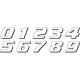 PR09.075-0 Déco moto NUMERO 0 DE COULEUR Blanc Format : 115mm OneDesign Stickers