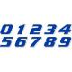 PR09.085-1 Déco moto NUMERO 1 DE COULEUR Bleu Format : 115mm OneDesign Stickers