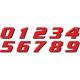 PR09.095-1 Déco moto NUMERO 1 DE COULEUR Rouge Format : 115mm OneDesign Stickers