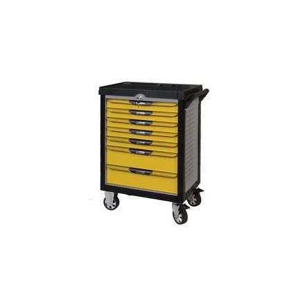 KS.814.7202 Servante ULTIMATE grise et jaune 7 tiroirs équipée de 202 outils xxx Info KS Tools 