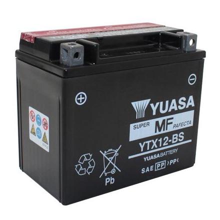 4125 BATTERIE 12V 10Ah YTX12-BS YUASA MF SANS ENTRETIEN LIVREE AVEC PACK ACIDE (Lg150xL87xH130) YUASA BATTERIES