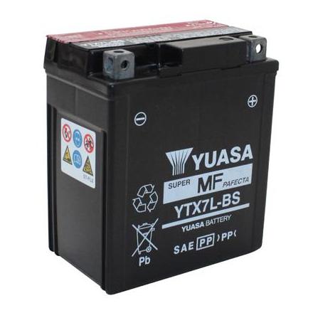 4119 BATTERIE 12V 6 Ah YTX7L-BS YUASA MF SANS ENTRETIEN LIVREE AVEC PACK ACIDE (Lg114xL71xH131) YUASA BATTERIES