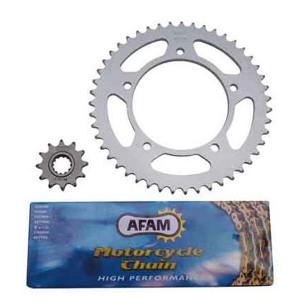 4303 KIT CHAINE ADAPTABLE APRILIA 50 RS 1999->2002 420 12x47 (ALESAGE 102mm) (DEMULTIPLICATION ORIGINE) -AFAM- xxx Info AFAM 