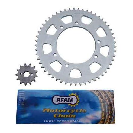 4306 KIT CHAINE ADAPTABLE GILERA 50 RCR 2003>2005 420 13x53 (ALESAGE 105mm) (DEMULTIPLICATION ORIGINE) -AFAM- xxx Info AFAM 