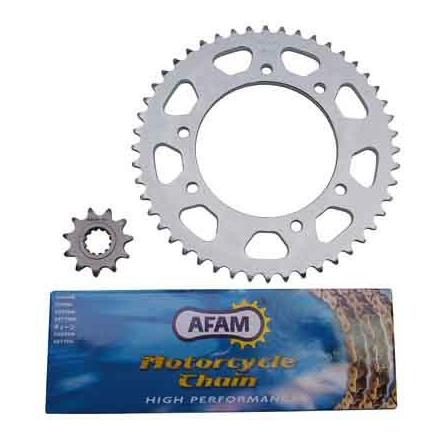 4324 KIT CHAINE ADAPTABLE RIEJU 50 MRX 2003>2004 420 11x48 (ALESAGE 105mm) (DEMULTIPLICATION ORIGINE) -AFAM- xxx Info AFAM 