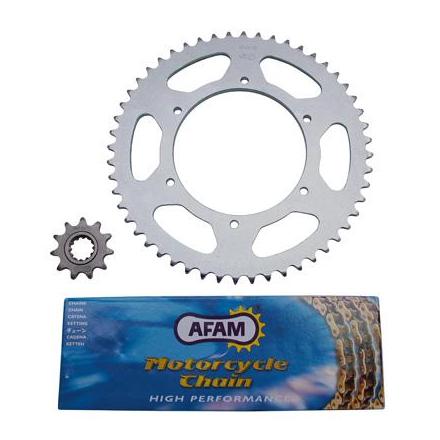 4322 KIT CHAINE ADAPTABLE PEUGEOT 50 XR6 2001>2007 420 12x52 (ALESAGE 108mm) (DEMULTIPLICATION ORIGINE) -AFAM- xxx Info AFAM 