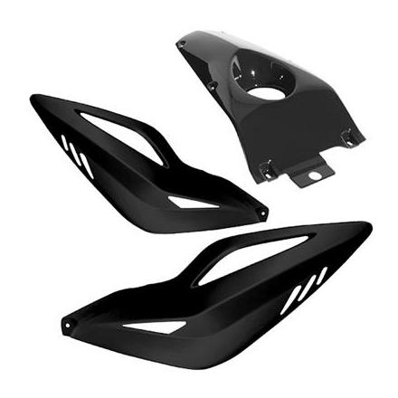 3568 COQUE AR SCOOT BCD POUR MBK 50 NITRO 1997>2012-YAMAHA 50 AEROX 1997>2012 NOIR (XTREME AVEC DOSSERET, 3 PIECES) xxx Info BCD