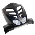 TABLIER AV SCOOT BCD POUR MBK 50 STUNT-YAMAHA 50 SLIDER XTREME AVEC DOUBLE OPTIQUE NOIR **