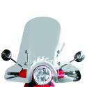 PARE BRISE MAXISCOOTER POUR PIAGGIO 125 VESPA GTS 2005- TRANSPARENT AVEC SERIGRAPHIE FIXATION CHROME (H 730mm - L 725mm) -FACO-