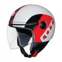 CASQUE JET MT STREET METRO BLANC-NOIR-ROUGE BRILLANT L