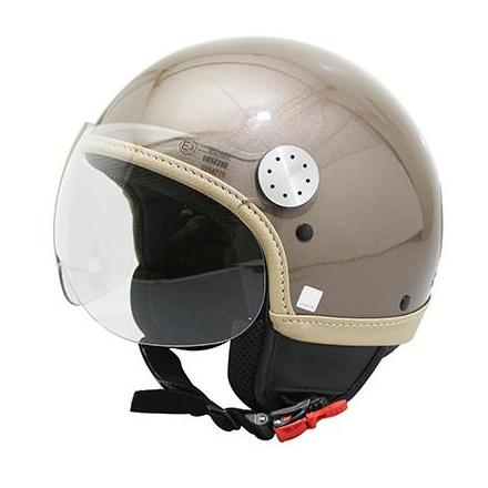 105203 CASQUE JET MARRON BRILLANT CUIR BEIGE VESPA GRAVE ORIGINE PIAGGIO TAILLE  L -605866M04M- xxx Info PIAGGIO 