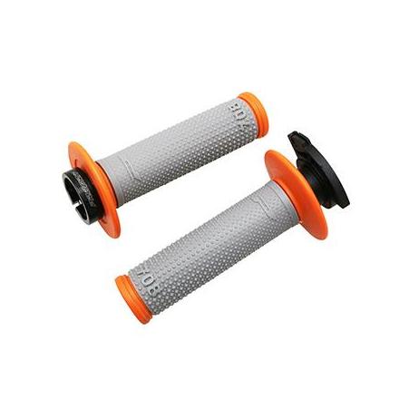 151658 REVETEMENT POIGNEE PROGRIP OFF ROAD 708 TRIPLE DENSITE GRIS-ORANGE 115mm (AVEC LOCK ON - LIVRER AVEC 5 EMBOUTS) (PAIRE) (