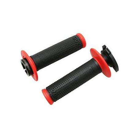 151656 REVETEMENT POIGNEE PROGRIP OFF ROAD 708 TRIPLE DENSITE NOIR-ROUGE 115mm (AVEC LOCK ON - LIVRER AVEC 5 EMBOUTS) (PAIRE) (C