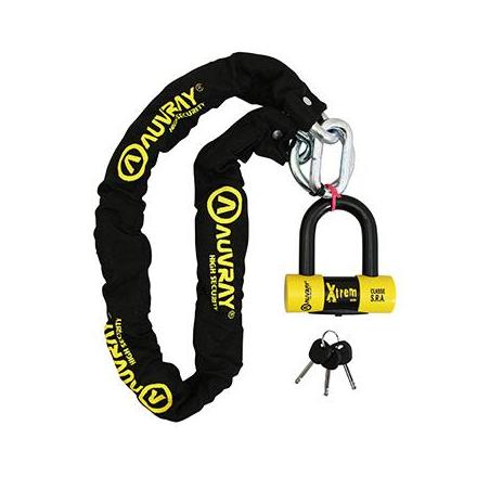 151492 ANTIVOL A CHAINE AUVRAY X.LOCK 1.20 M LASSO MAILLON DIAM 12 mm AVEC U XTREM MINI (U CLASSE SRA) xxx Info AUVRAY 