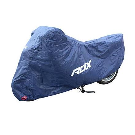 154833 HOUSSE DE PROTECTION MOTO ADX TOTALEMENT ETANCHE (246x104x127cm) XL BLEU FONCE-LOGO BLANC (POLYESTER-BOUCLE DE FERMETUR