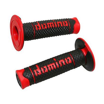 154814 REVETEMENT POIGNEE DOMINO OFF ROAD A260 NOIR-ROUGE (120 mm) (PAIRE) -DOMINO ORIGINE- xxx Info DOMINO 