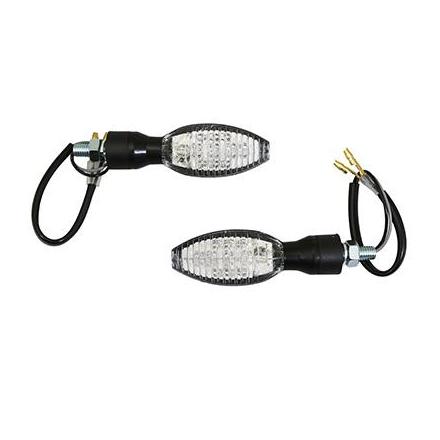 154960 CLIGNOTANT UNIVERSEL MOTO A LEDS AVOC KAGO TRANSPARENT-NOIR 11 LEDS (HOMOLOGUE CE) (PAIRE) xxx Info HIFLOFILTRO 