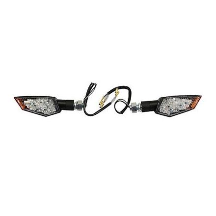 154964 CLIGNOTANT UNIVERSEL MOTO A LEDS AVOC KONAN TRANSPARENT-NOIR 25 LEDS (HOMOLOGUE CE) (PAIRE) xxx Info HIFLOFILTRO 