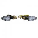 CLIGNOTANT A LED MOTO AVOC TOSA 15 LEDS BASE ABS TRANSPARENT-NOIR (L 68mm - H 28mm - L 42mm) (HOMOLOGUE CE)