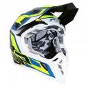 CASQUE CROSS ADULTE PROGRIP 3180 BLEU-JAUNE S