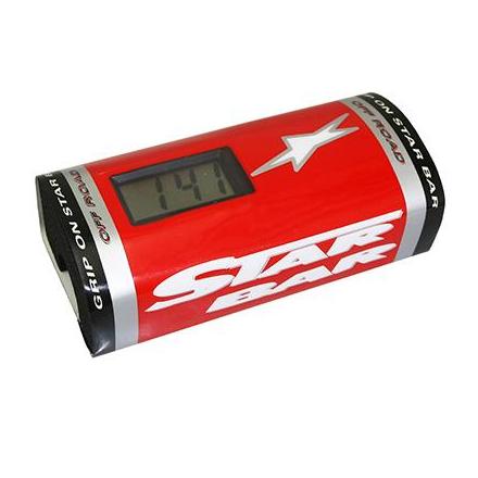 154338 MOUSSE DE GUIDON MOTO CROSS STAR BAR BOOSTER PADS ROUGE AVEC CHRONOMETRE INTEGRE xxx Info ARTEK 