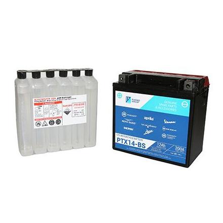 136950 BATTERIE 12V 12 Ah BTX14-BS ORIGINE PIAGGIO 125-250-300-400-500 MP3, 250-400 X-EVO-GILERA 125-250-300 NEXUS, 800 GP-APRIL