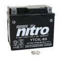 BATTERIE 12V 5 Ah NT5L NITRO SLA SANS ENTRETIEN PRETE A L'EMPLOI (Lg114xL71xH106mm) (EQUIVALENT YTC5L-BS) (PEUGEOT 50 KISBEE 4