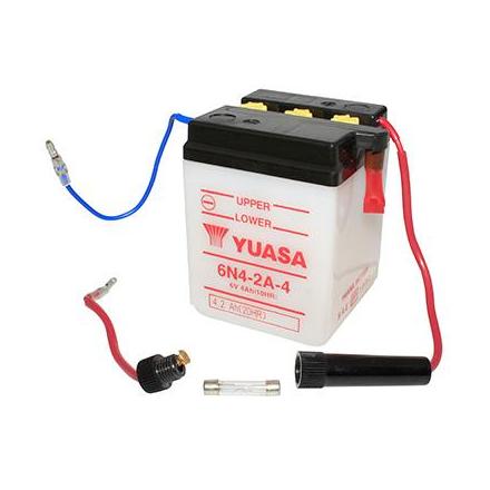 125552 BATTERIE 6V 4Ah 6N4-2A-4 YUASA CONVENTIONNELLE AVEC ENTRETIEN (Lg71xL72xH96) YUASA BATTERIES