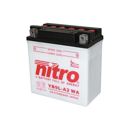 125785 BATTERIE 12V 9 Ah YB9L-A2 NITRO AVEC ENTRETIEN (Lg135xL75xH139) NITRO BATTERIES