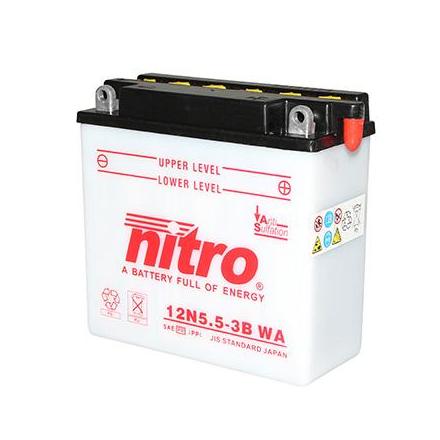 125784 BATTERIE 12V 5,5 Ah 12N5.5-3B NITRO AVEC ENTRETIEN (Lg138xL61xH131) NITRO BATTERIES