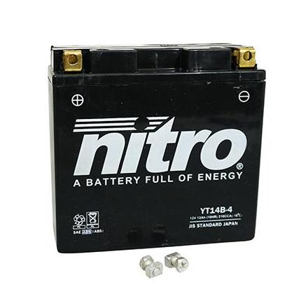 125776 BATTERIE 12V 14Ah YT14B4 NITRO SANS ENTRETIEN GEL PRET A L'EMPLOI (Lg150xL69xH145) NITRO BATTERIES