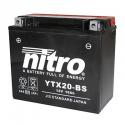 BATTERIE 12V 18 Ah NTX20-BS NITRO MF SANS ENTRETIEN AVEC PACK ACIDE (Lg175xL87xH155mm) (EQUIVALENT YTX20-BS)