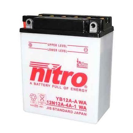 125781 BATTERIE 12V 12Ah YB12A-A NITRO AVEC ENTRETIEN (Lg134xL80xH160) NITRO BATTERIES