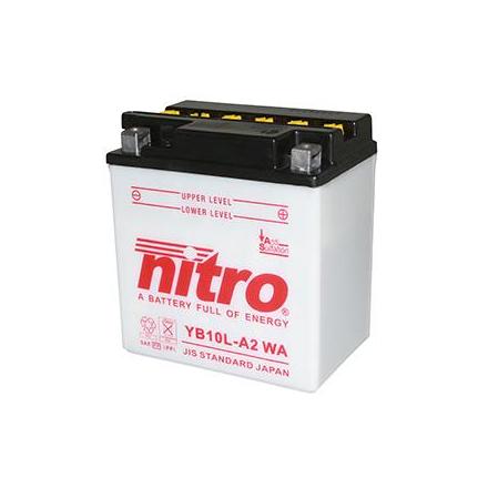 125780 BATTERIE 12V 11 Ah YB10L-A2 NITRO AVEC ENTRETIEN (Lg135x90x145) NITRO BATTERIES