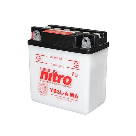 125769 BATTERIE 12V 3 Ah YB3L-A NITRO AVEC ENTRETIEN (Lg98xL56xH111) NITRO BATTERIES