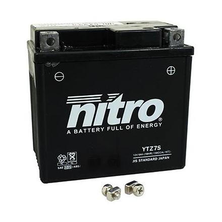 125754 BATTERIE 12V 6 Ah YTZ7S NITRO SANS ENTRETIEN GEL PRET A L'EMPLOI (Lg114xL71xH106) NITRO BATTERIES