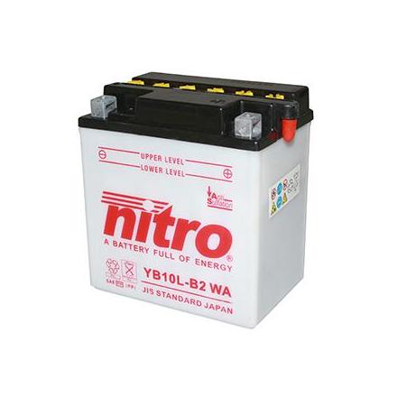 125760 BATTERIE 12V 11 Ah YB10L-B2 NITRO AVEC ENTRETIEN (Lg135xL90xH145) NITRO BATTERIES