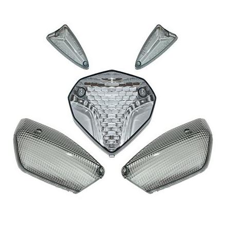 136174 CABOCHON FEU ARRIERE-CLIGNOTANTS AV-AR TRANSPARENT ADAPTABLE MBK 50 NITRO 2013>-YAMAHA 50 AEROX 2013> (KIT 5 PIECES) -RE