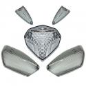 CABOCHON FEU ARRIERE-CLIGNOTANTS AV-AR TRANSPARENT ADAPTABLE MBK 50 NITRO 2013--YAMAHA 50 AEROX 2013- (KIT 5 PIECES) -REPLAY-