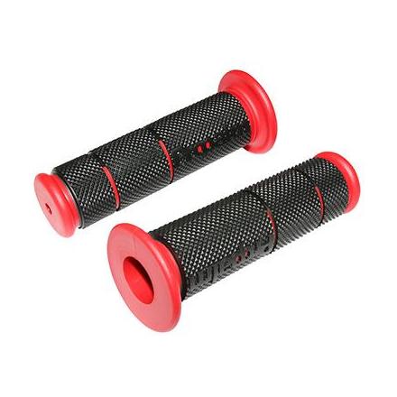 136177 REVETEMENT POIGNEE REPLAY PRO NOIR-ROUGE 120mm, COLLERETTE DIAM 47mm, EMBOUT FERME (QUALITE PREMIUM MADE IN TAIWAN) (PAIR