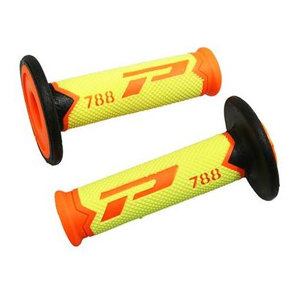 143770 REVETEMENT POIGNEE PROGRIP OFF ROAD 788 TRIPLE DENSITE SPECIAL EDITION FLUO DESIGN ORANGE FLUO-JAUNE FLUO-NOIR 115mm (PAI