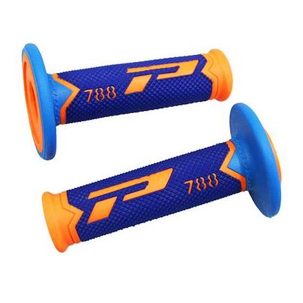 143771 REVETEMENT POIGNEE PROGRIP OFF ROAD 788 TRIPLE DENSITE SPECIAL EDITION FLUO DESIGN ORANGE FLUO-BLEU LIGHT-BLEU 115mm (PAI