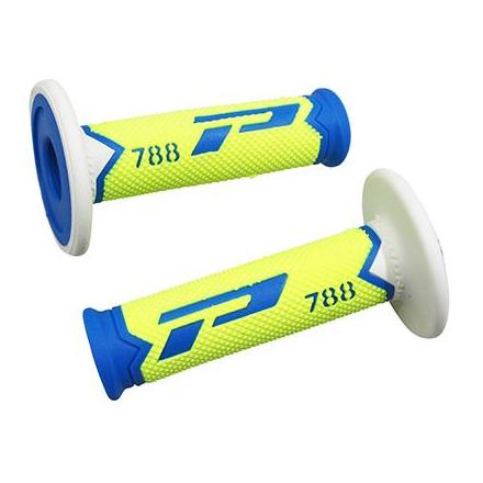 143767 REVETEMENT POIGNEE PROGRIP OFF ROAD 788 TRIPLE DENSITE SPECIAL EDITION FLUO DESIGN BLEU LIGHT-JAUNE FLUO-BLANC 115mm (PAI