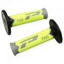 REVETEMENT POIGNEE PROGRIP OFF ROAD 788 TRIPLE DENSITE SPECIAL EDITION FLUO DESIGN GRIS-JAUNE FLUO-NOIR 115mm (PAIRE) (CROSS-MX)