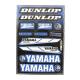 143729 AUTOCOLLANT-STICKER RACING DUNLOP (1 PLANCHE DE 12 AUTOCOLLANTS - 330mmx220mm) xxx Info 