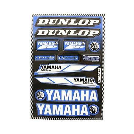 143729 AUTOCOLLANT-STICKER RACING DUNLOP (1 PLANCHE DE 12 AUTOCOLLANTS - 330mmx220mm) xxx Info 