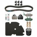 KIT ENTRETIEN MAXISCOOTER ORIGINE PIAGGIO 125 X-EVO 2007-, X8 2004-2006 (AVEC GUIDES VARIATEUR) (AVEC PLAQUETTES AR HENGTONG 647